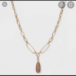 A New Day Linked Chain Teardrop Pendant Necklace New with Tags